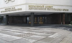 На здании Верховной рады Крыма митингующие повесили флаг России